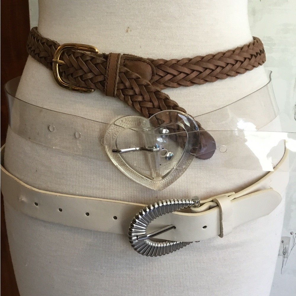 Brown, Clear and Cream Belt Set